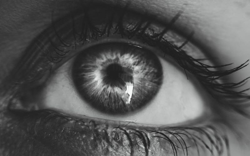 Grayscale Photography of Left Person's Eye